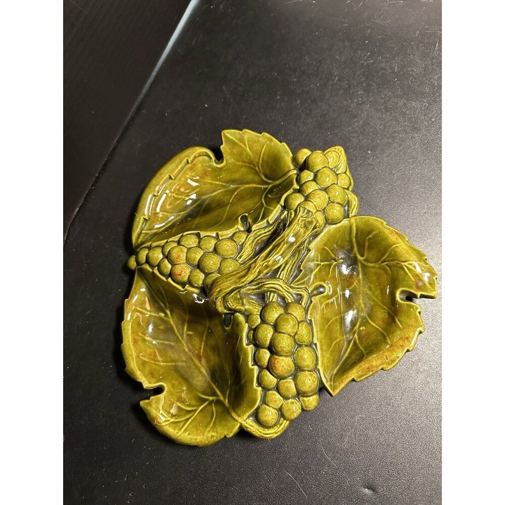 Vintage 1960’s Arnels Ceramic Mold Grapes And Leaves Divided Dish Hobbyist Piece